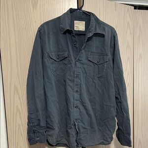 Wrangler Men's Dress Shirt - Dark Gray